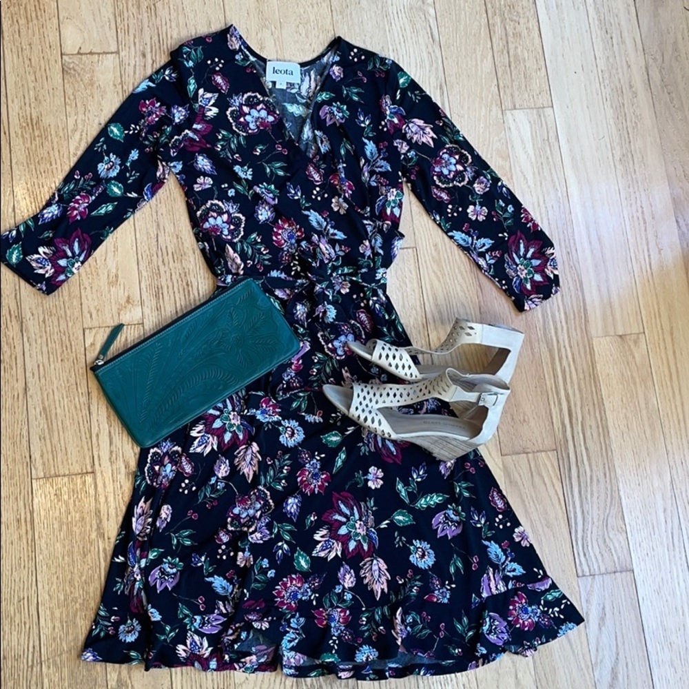 Leota dress black floral women’s size small - Picture 3 of 8